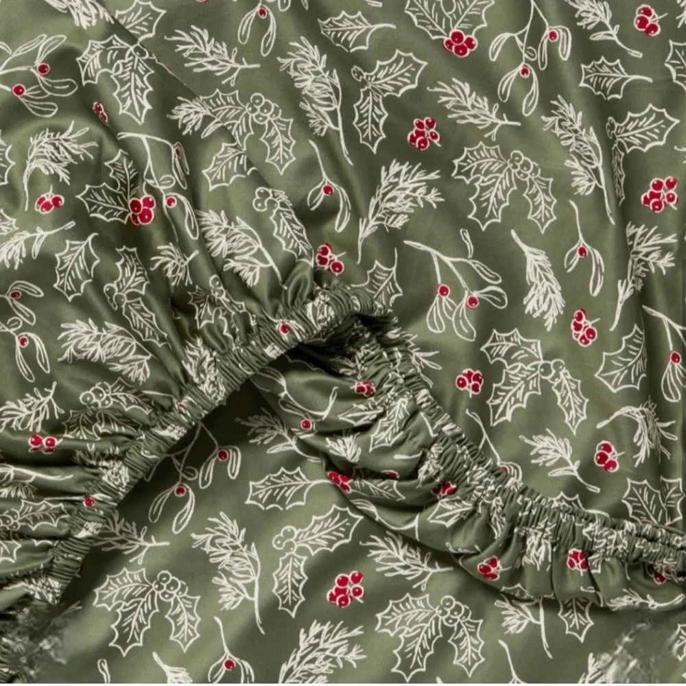 Threshold Full 400 Thread Count Performance Holiday Sheet Set - Green Holly